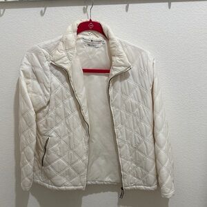 Tommy Hilfiger Women's White Quilted Puffer Jacket